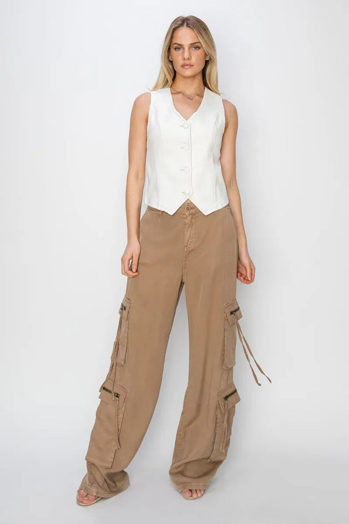 RISEN V - Neck Button - Up Vest - AMVIM