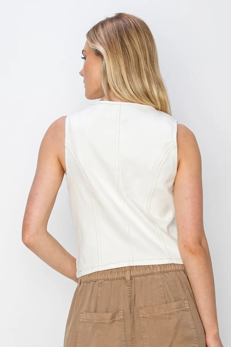 RISEN V - Neck Button - Up Vest - AMVIM