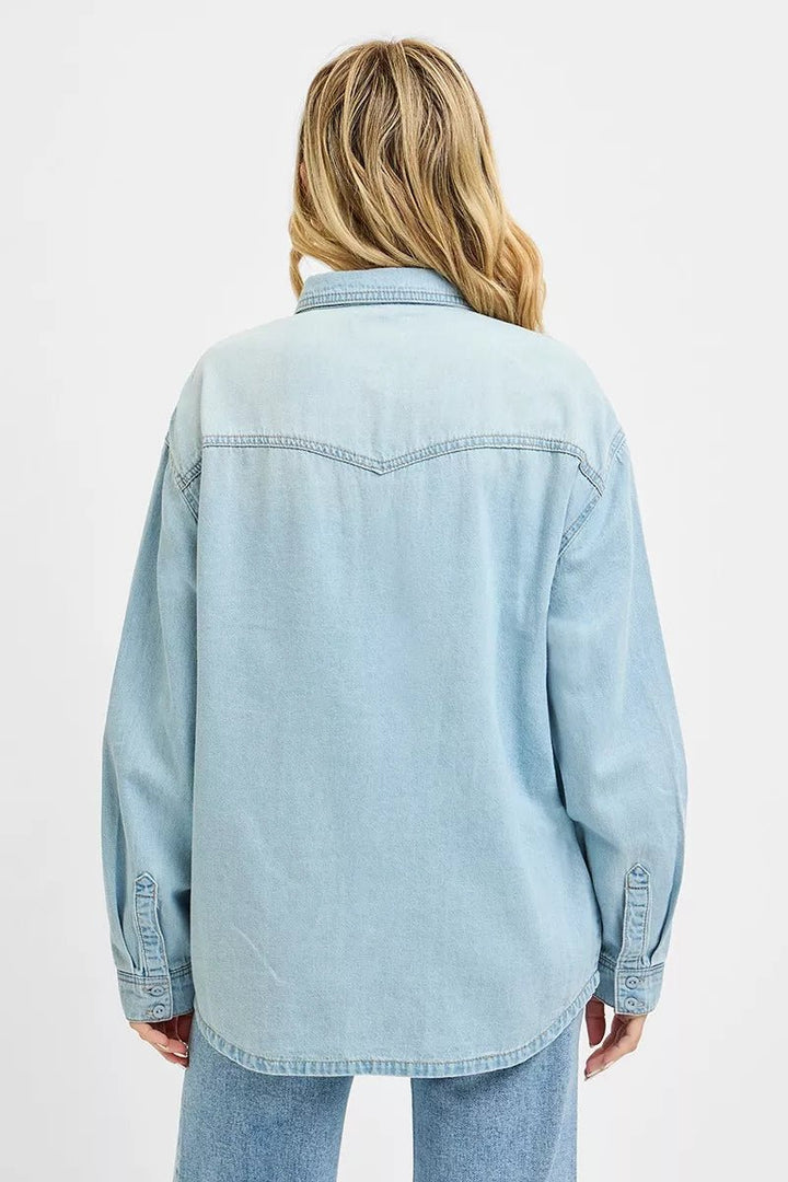 RISEN Western Yoke Relaxed Fit Denim Shirts - AMVIM