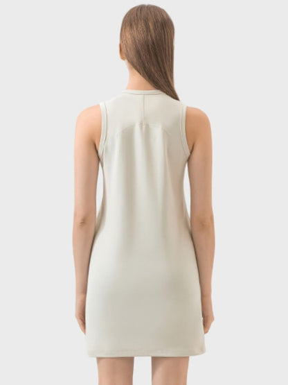 Round Neck Sleeveless Active Dress - AMVIM