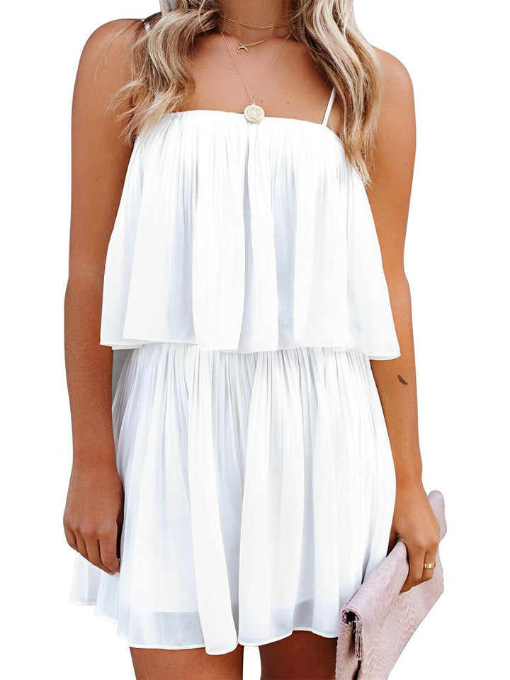 Ruched Spaghetti Strap Romper - AMVIM