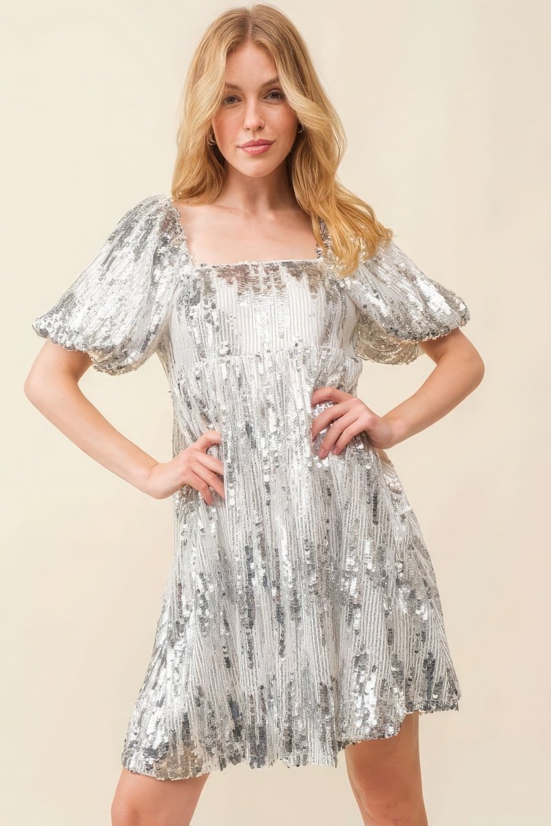 sleeveless square neck textured babydoll mini dress Pilcro Square-Neck Textured Babydoll Dress