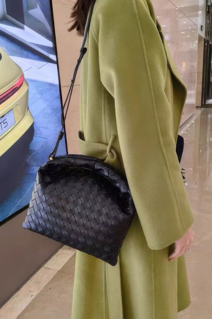 Shouldered Crossbody Weave Bag Faux Leather - AMVIM