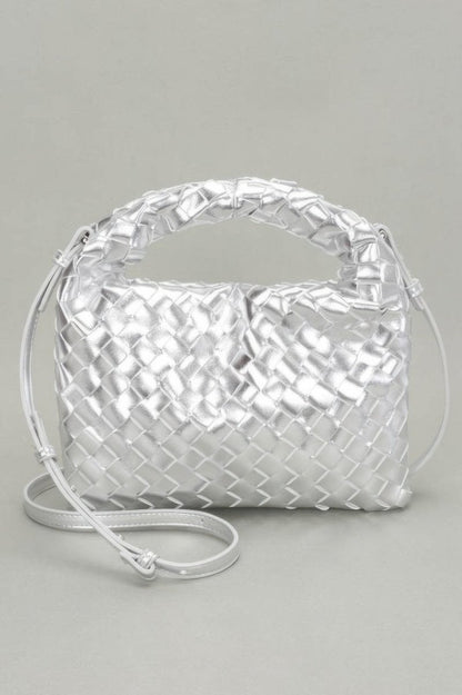 Shouldered Crossbody Weave Bag Faux Leather - AMVIM