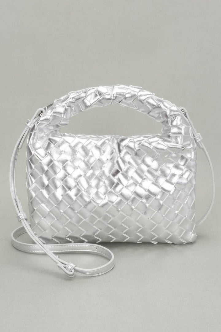 Shouldered Crossbody Weave Bag Faux Leather - AMVIM