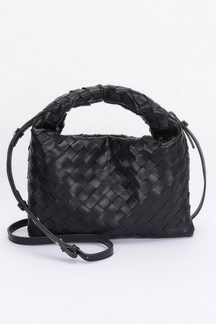 Shouldered Crossbody Weave Bag Faux Leather - AMVIM