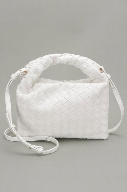 Shouldered Crossbody Weave Bag Faux Leather - AMVIM