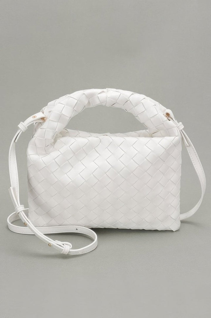 Shouldered Crossbody Weave Bag Faux Leather - AMVIM
