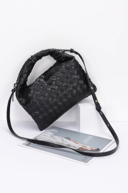 Shouldered Crossbody Weave Bag Faux Leather - AMVIM