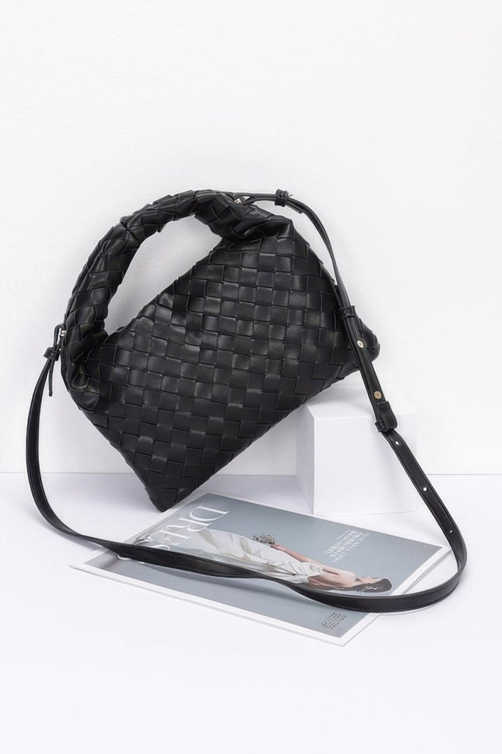 Shouldered Crossbody Weave Bag Faux Leather - AMVIM