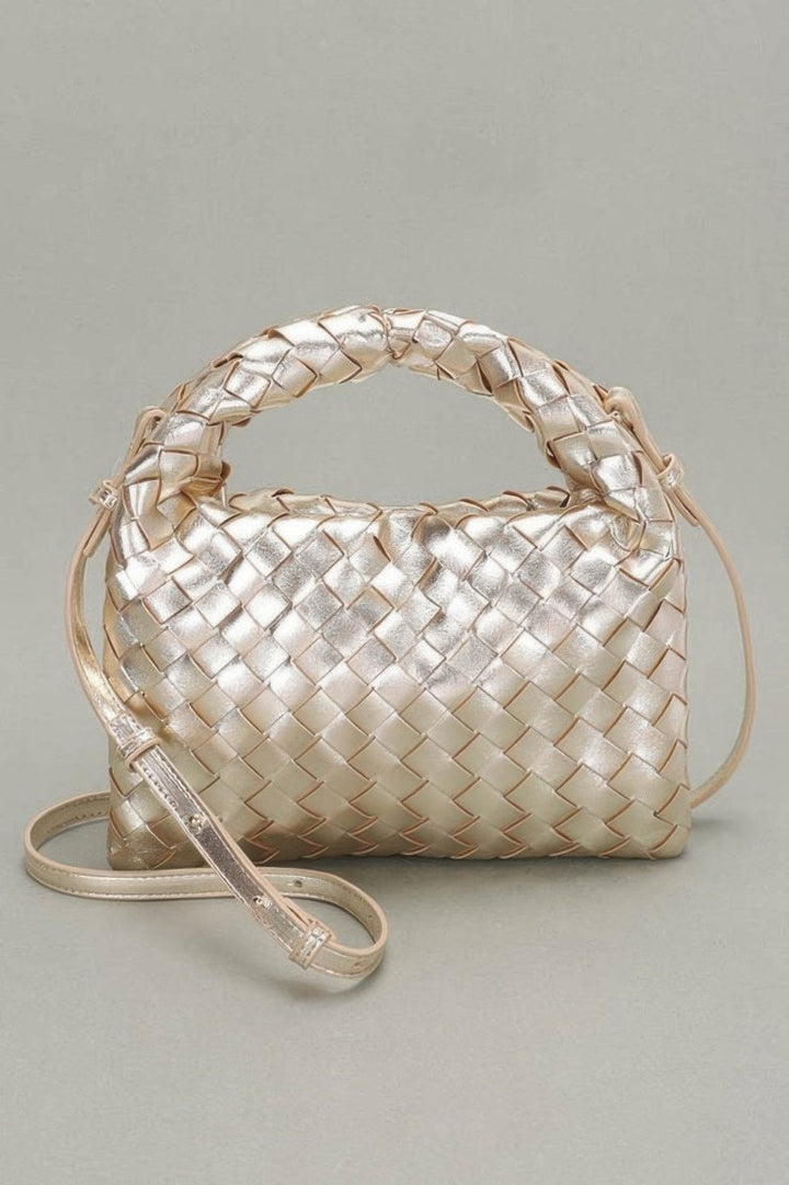 Shouldered Crossbody Weave Bag Faux Leather - AMVIM