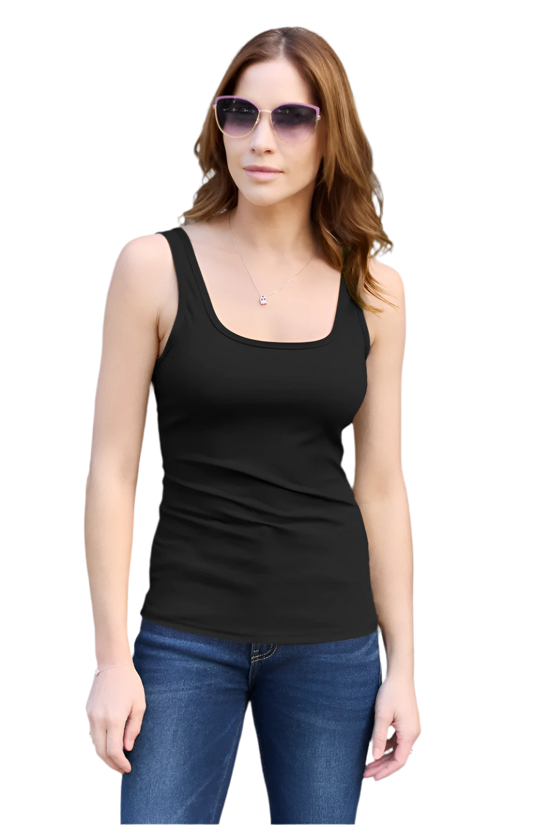 Sleeveless Fitted Work Top for Women – Layering Camisole Tank - AMVIM