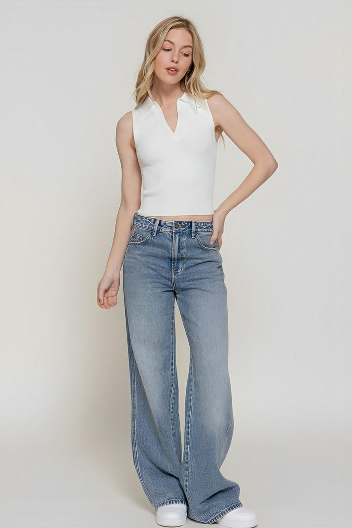 Sleeveless Polo Spring Sweater - AMVIM