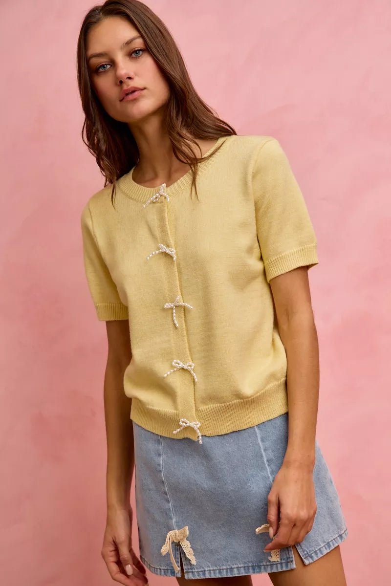 SO ME Lace Ribbon Trim Denim Mini Skirt - AMVIM