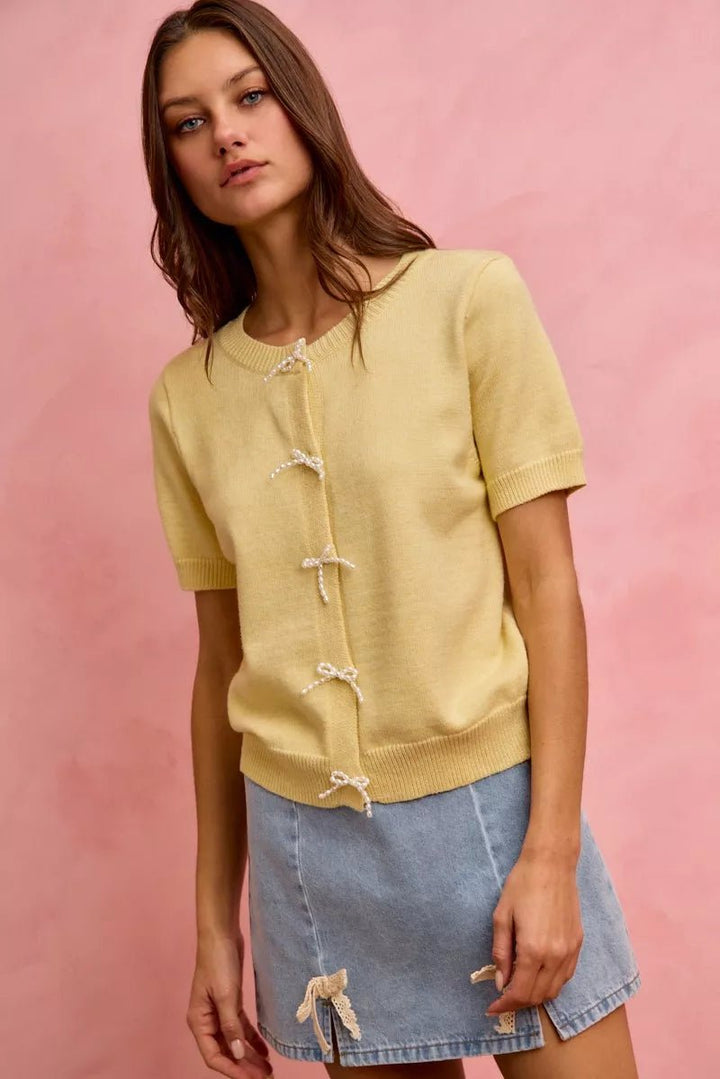 SO ME Lace Ribbon Trim Denim Mini Skirt - AMVIM