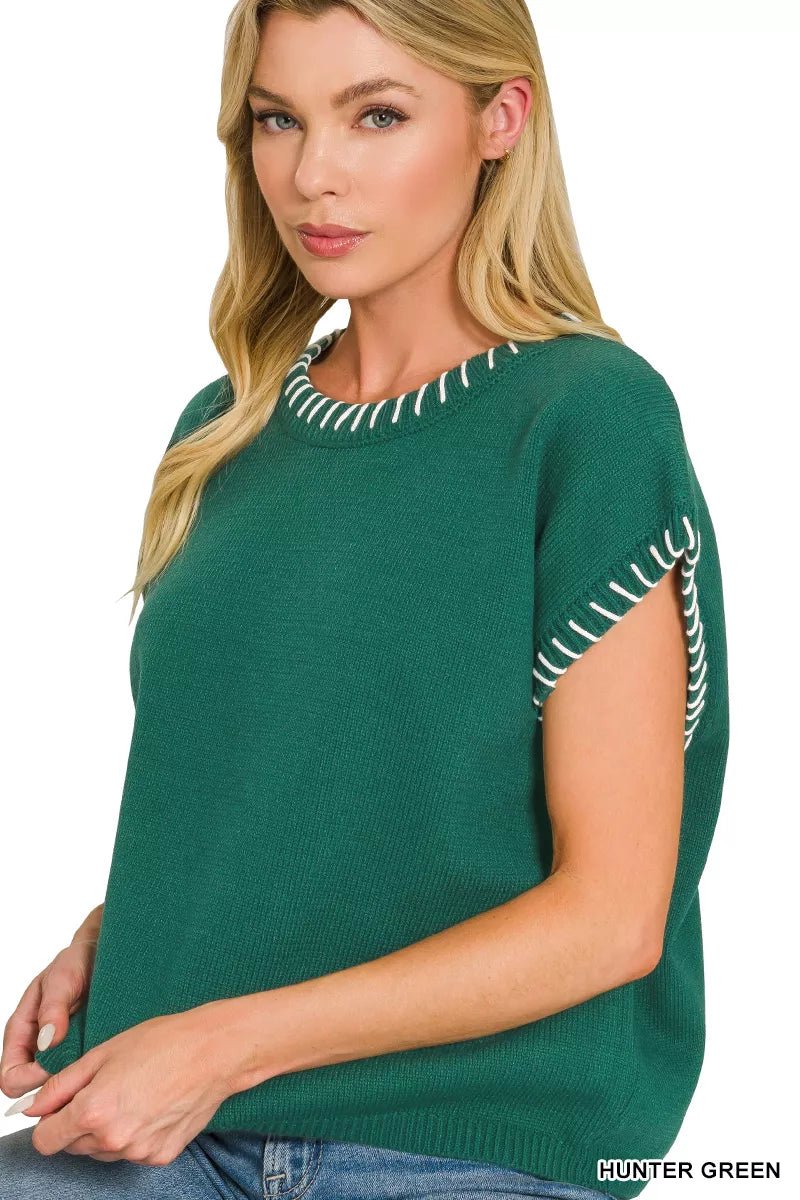 Stitch Detail Oversized Sweater - AMVIM