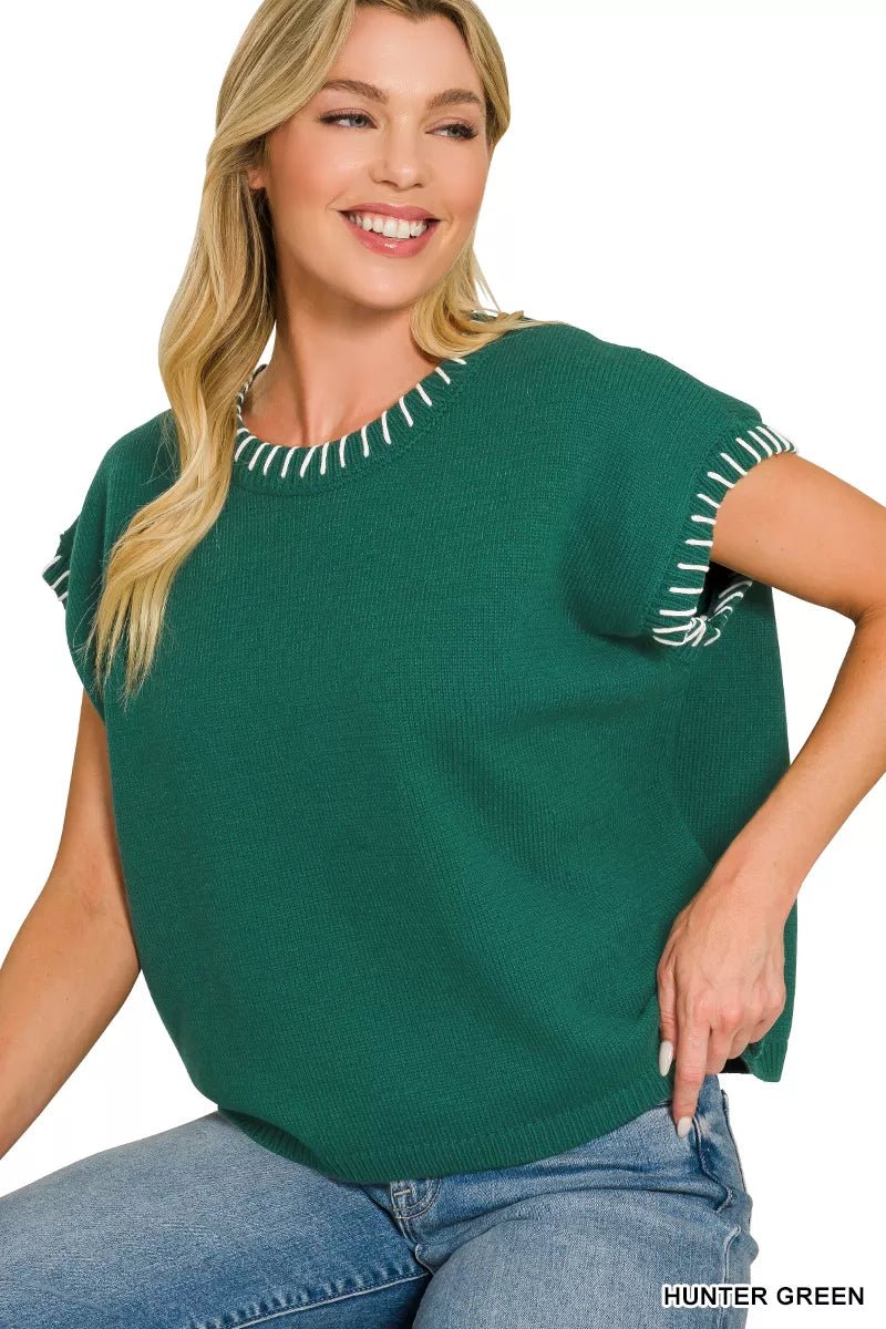 Stitch Detail Oversized Sweater - AMVIM