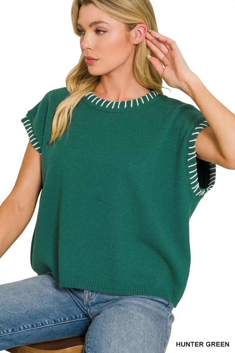 Stitch Detail Oversized Sweater - AMVIM