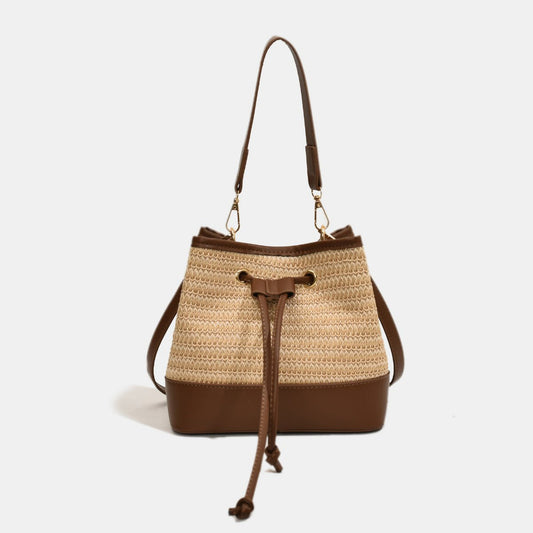 Straw Braided Shoulder Bag - AMVIM