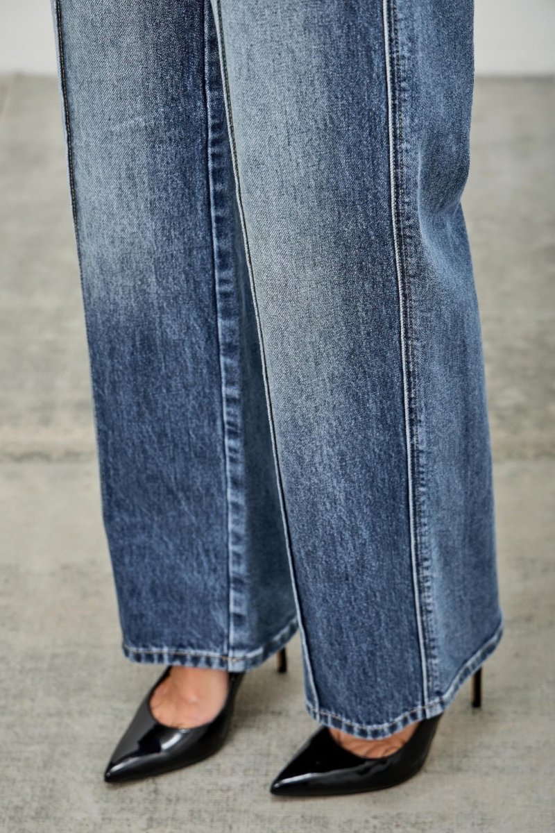 Stretch Blend Jeans – Mid Rise Straight - Leg - Saige Denim Women&