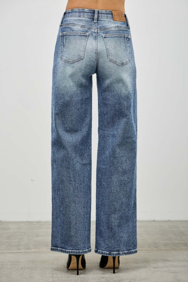 Stretch Blend Jeans – Mid Rise Straight - Leg - Saige Denim Women&