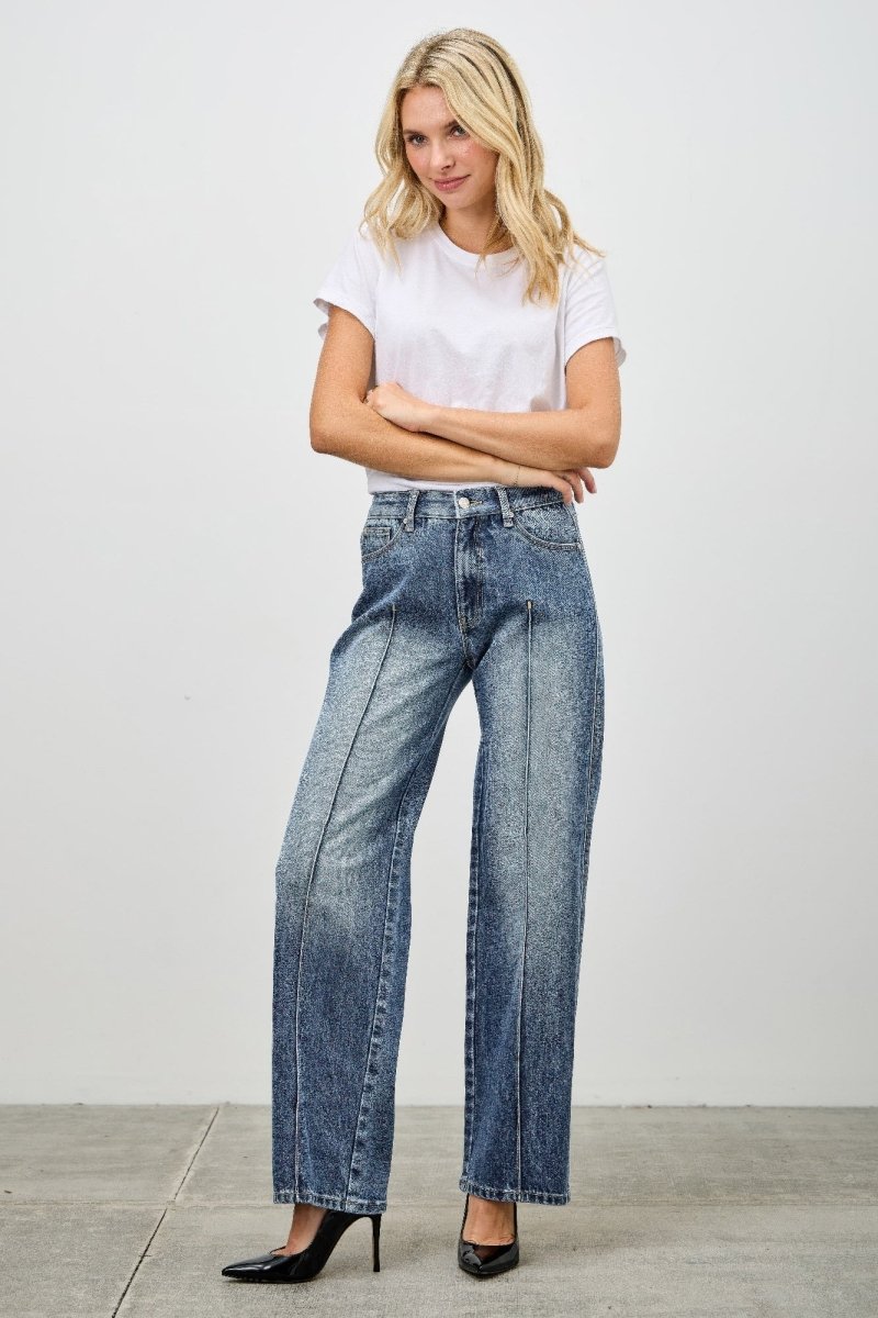 Stretch Blend Jeans – Mid Rise Straight - Leg - Saige Denim Women&