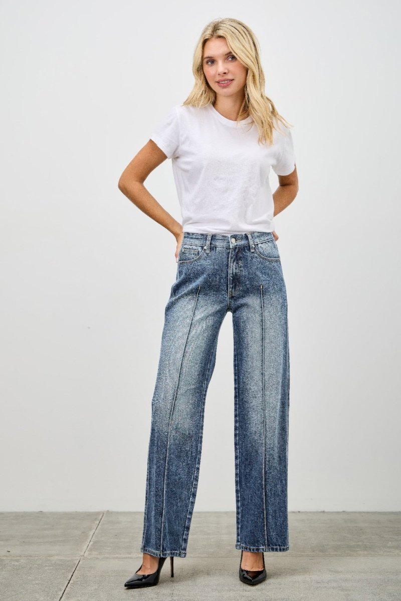 Stretch Blend Jeans – Mid Rise Straight - Leg - Saige Denim Women&