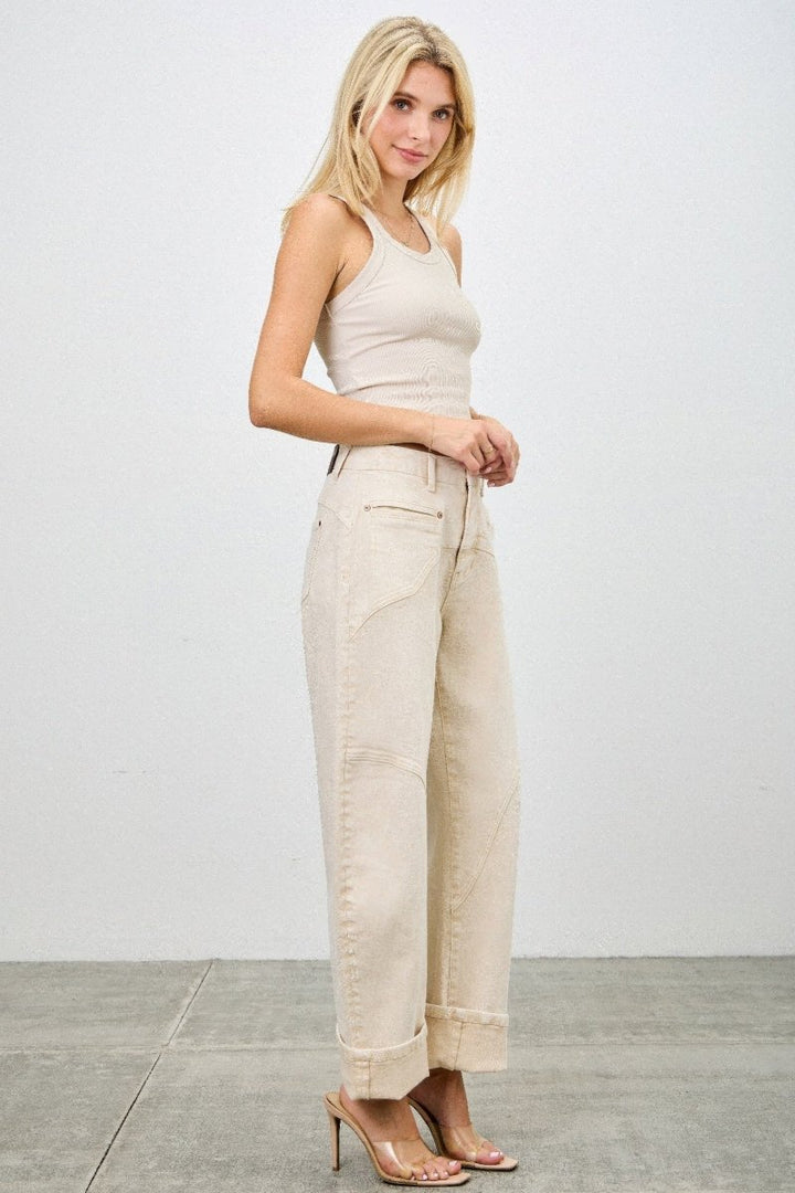 Stretch Denim Jeans – High Waist Barrel Leg - Saige Denim Women&