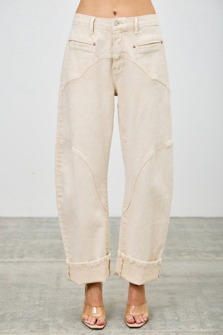 Stretch Denim Jeans – High Waist Barrel Leg - Saige Denim Women&