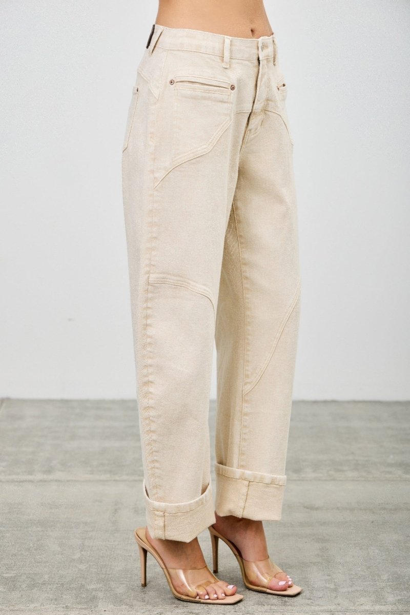 Stretch Denim Jeans – High Waist Barrel Leg - Saige Denim Women&