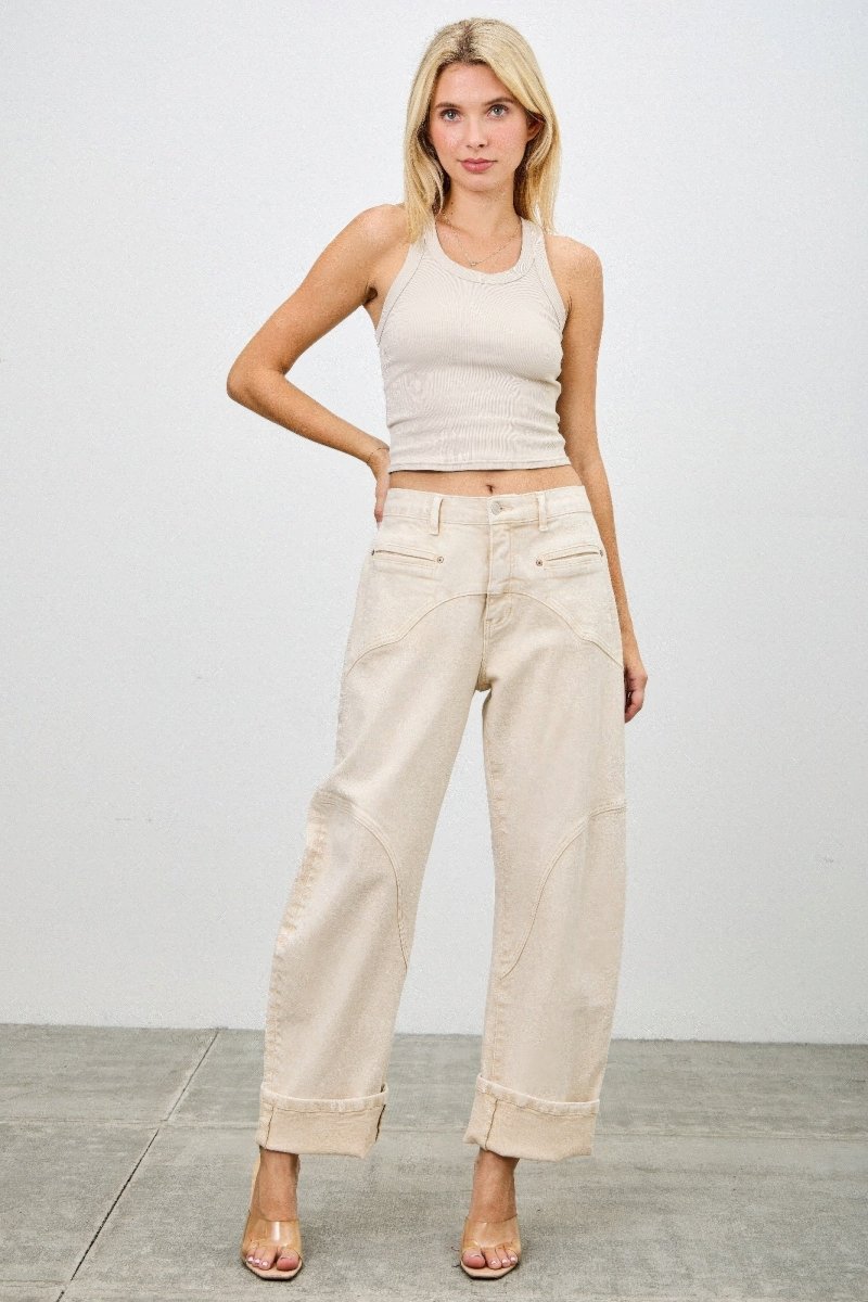 Stretch Denim Jeans – High Waist Barrel Leg - Saige Denim Women&