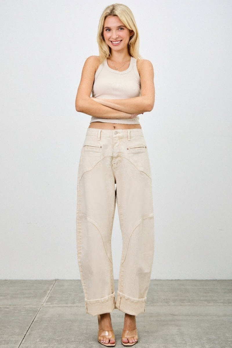 Stretch Denim Jeans – High Waist Barrel Leg - Saige Denim Women&