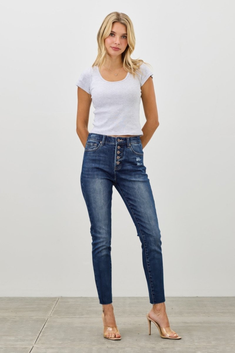 Stretch Denim Jeans – High Waist Skinny Fit - Saige Denim Women&