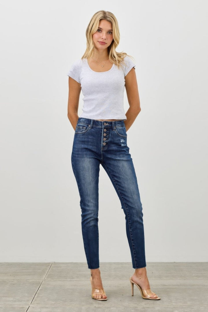 Stretch Denim Jeans – High Waist Skinny Fit - Saige Denim Women&