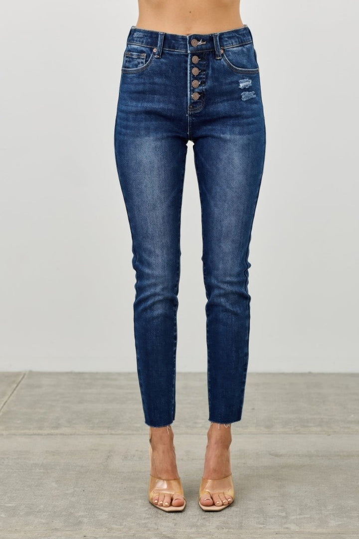 Stretch Denim Jeans – High Waist Skinny Fit - Saige Denim Women&