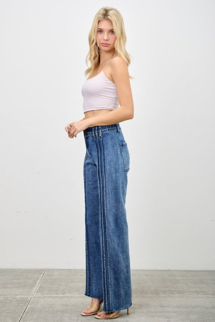 Stretch Denim Jeans – High Waist Straight - Leg Fit - Saige Denim Women&