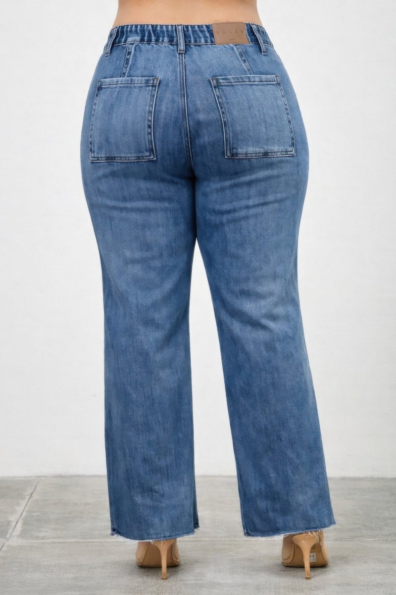 Stretch Denim Jeans – High Waist Straight - Leg Fit - Saige Denim Women&