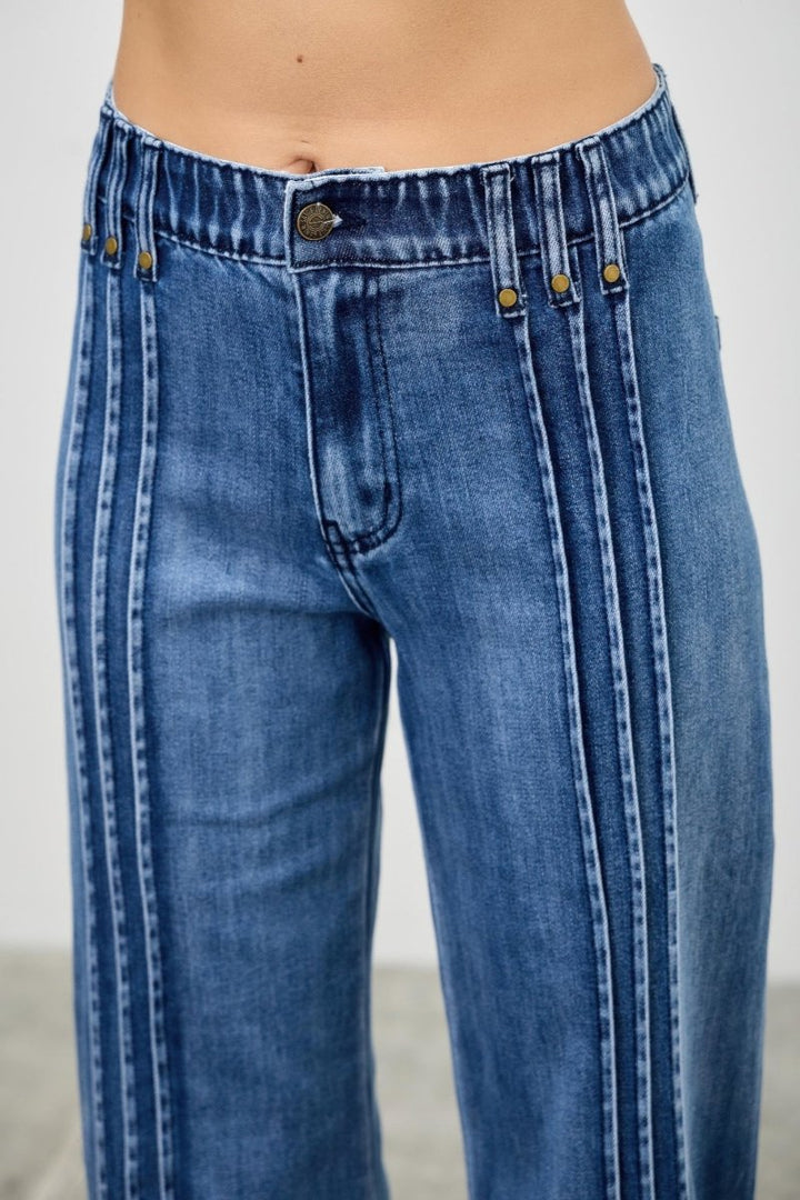 Stretch Denim Jeans – High Waist Straight - Leg Fit - Saige Denim Women&