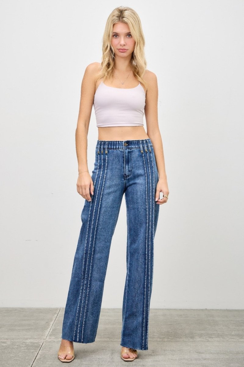 Stretch Denim Jeans – High Waist Straight - Leg Fit - Saige Denim Women&