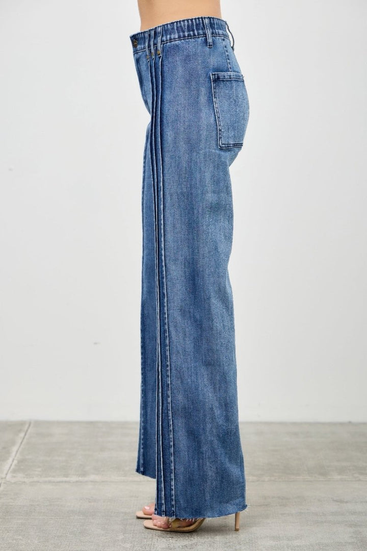 Stretch Denim Jeans – High Waist Straight - Leg Fit - Saige Denim Women&