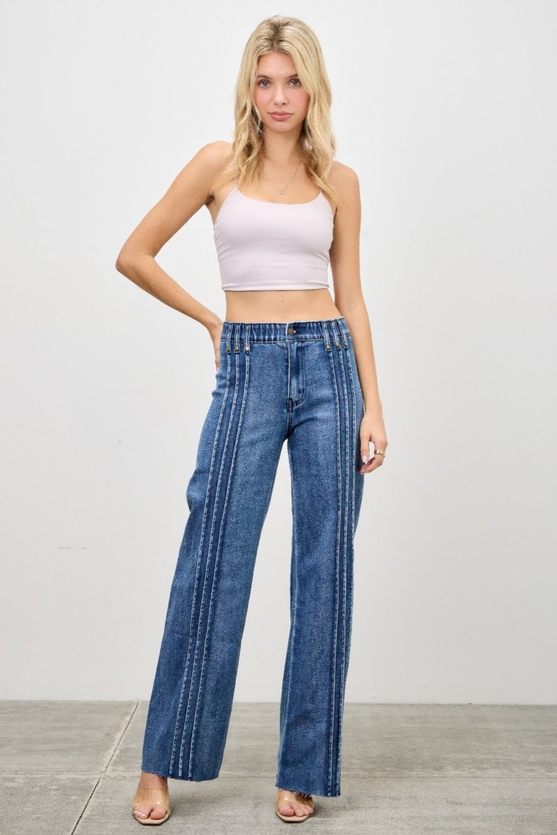 Stretch Denim Jeans – High Waist Straight - Leg Fit - Saige Denim Women&