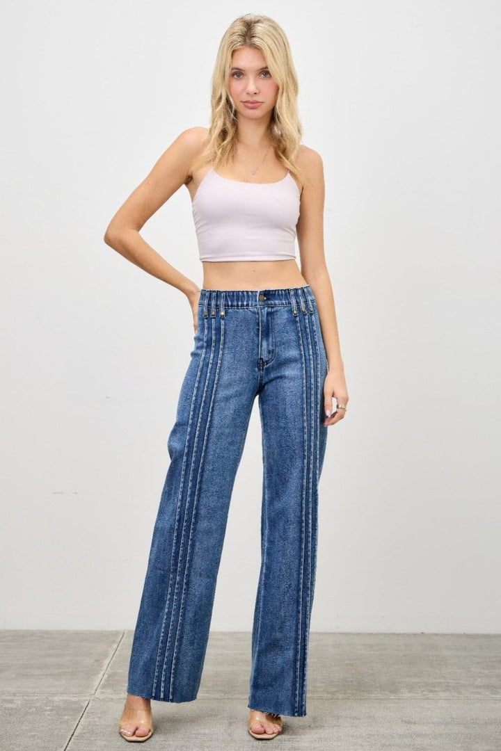 Stretch Denim Jeans – High Waist Straight - Leg Fit - Saige Denim Women&