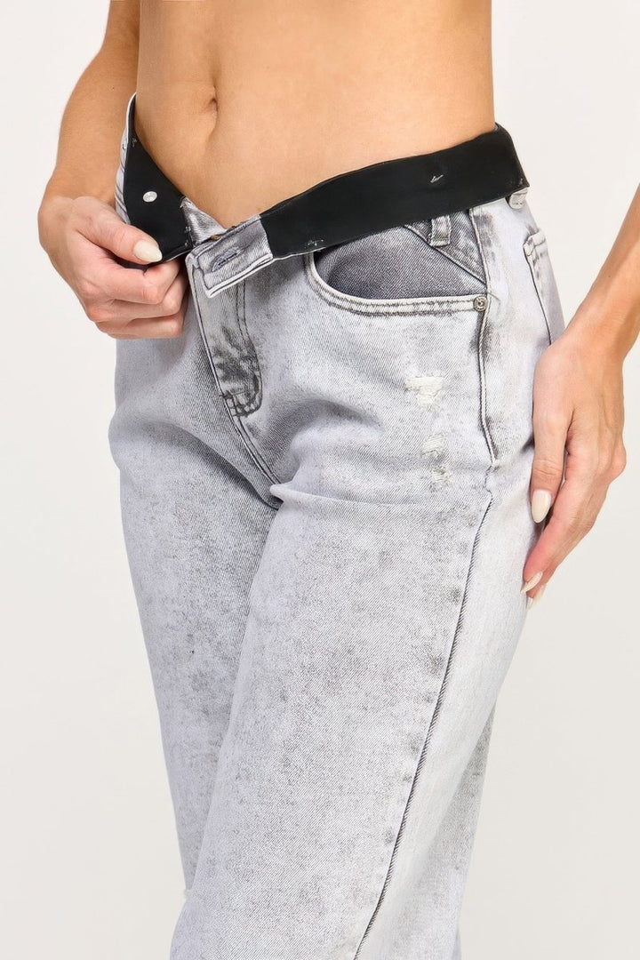 Stretch Denim Jeans – High Waist Wide - Leg Fit - Saige Denim Women&