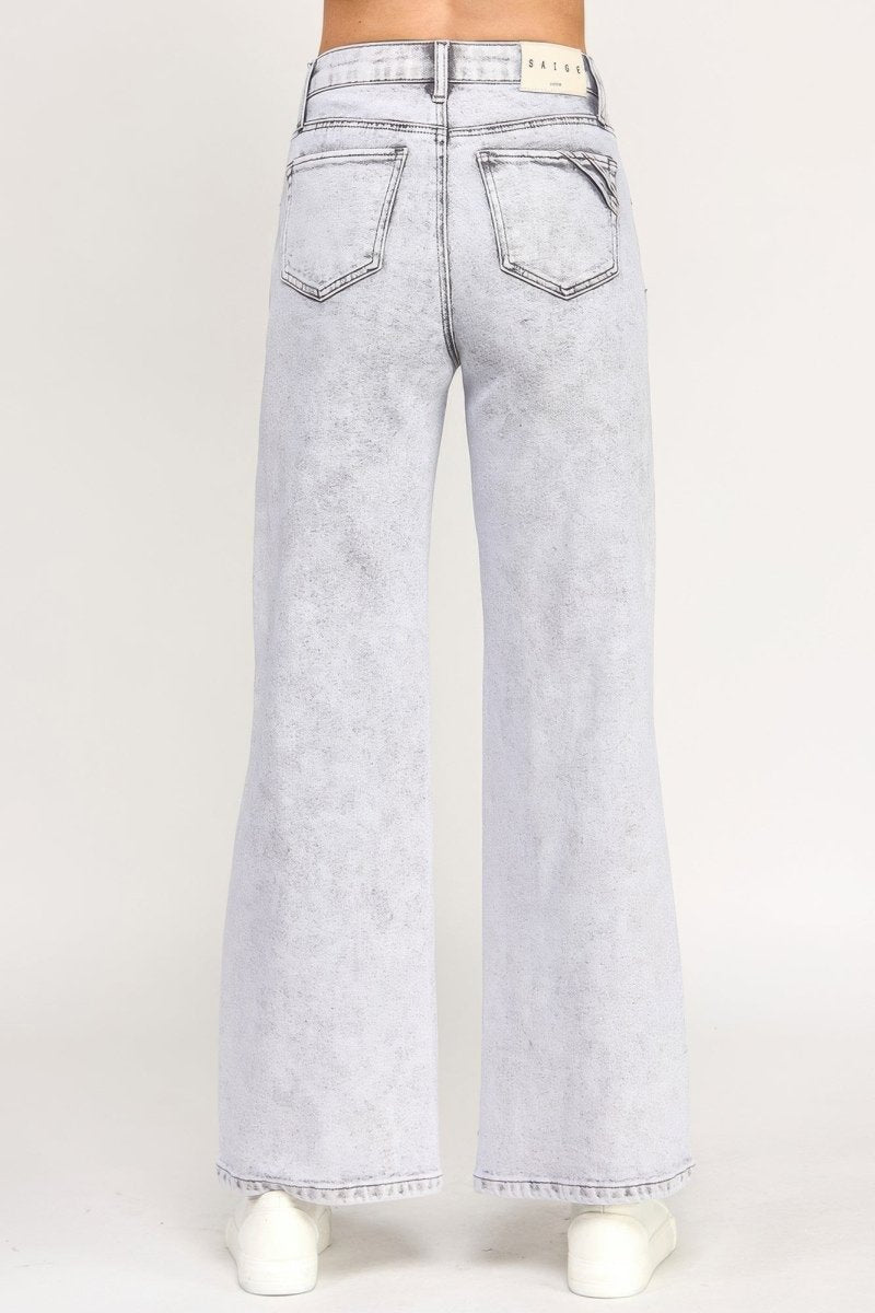 Stretch Denim Jeans – High Waist Wide - Leg Fit - Saige Denim Women&