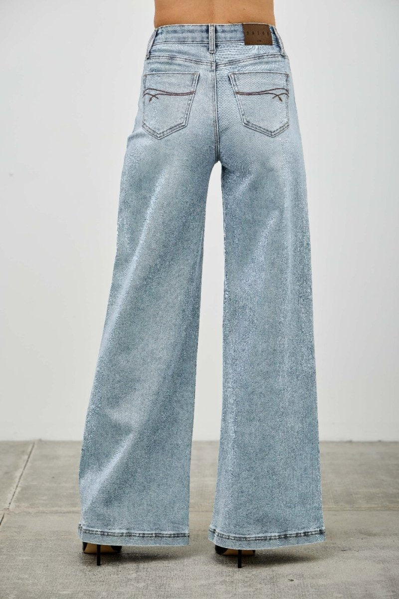 Stretch Denim Jeans – High Waist Wide - Leg - Saige Denim Women&