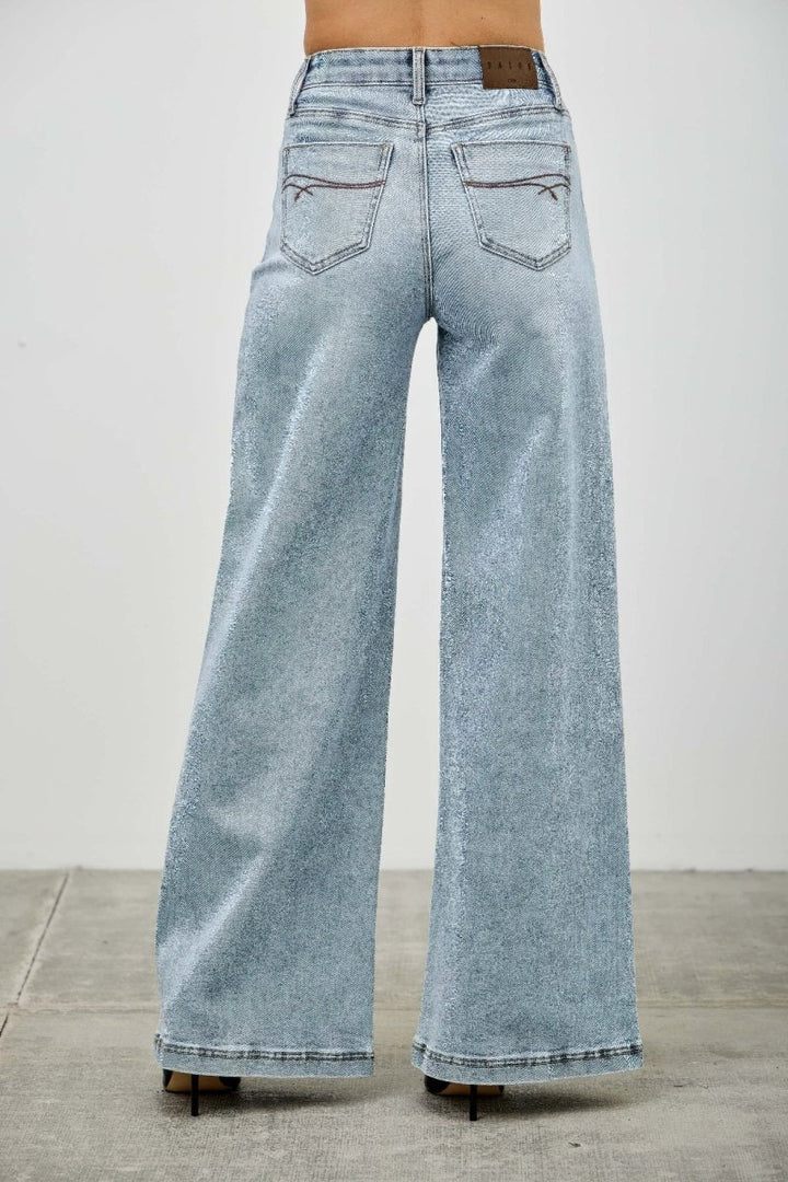 Stretch Denim Jeans – High Waist Wide - Leg - Saige Denim Women&