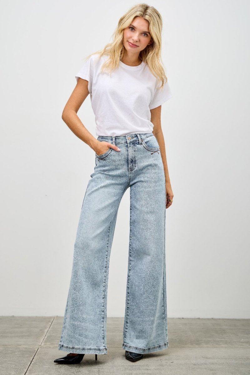 Stretch Denim Jeans – High Waist Wide - Leg - Saige Denim Women&