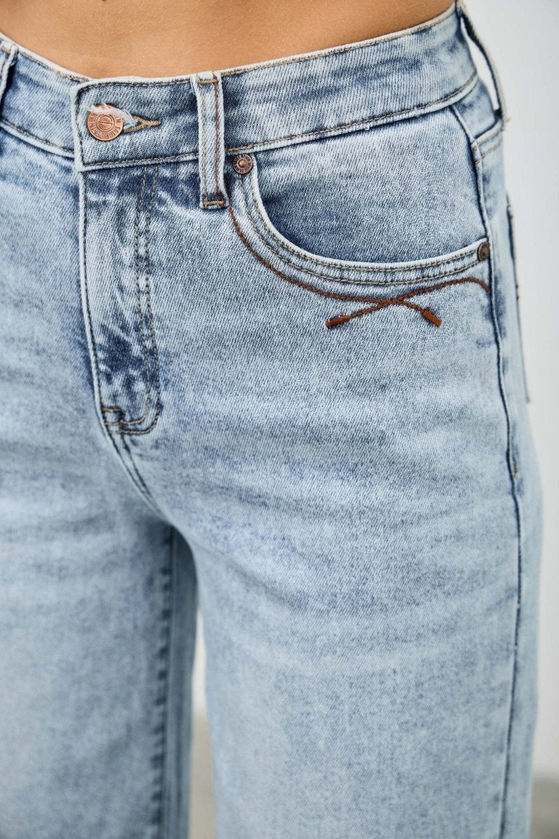 Stretch Denim Jeans – High Waist Wide - Leg - Saige Denim Women&