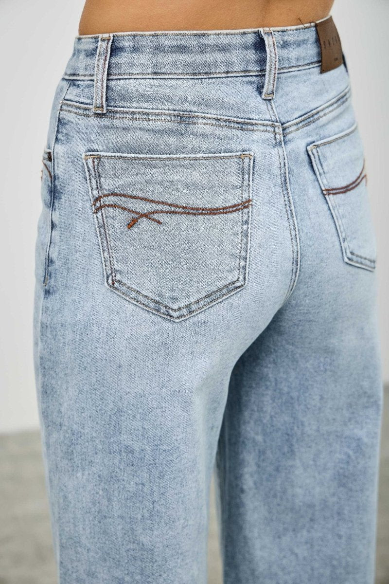 Stretch Denim Jeans – High Waist Wide - Leg - Saige Denim Women&