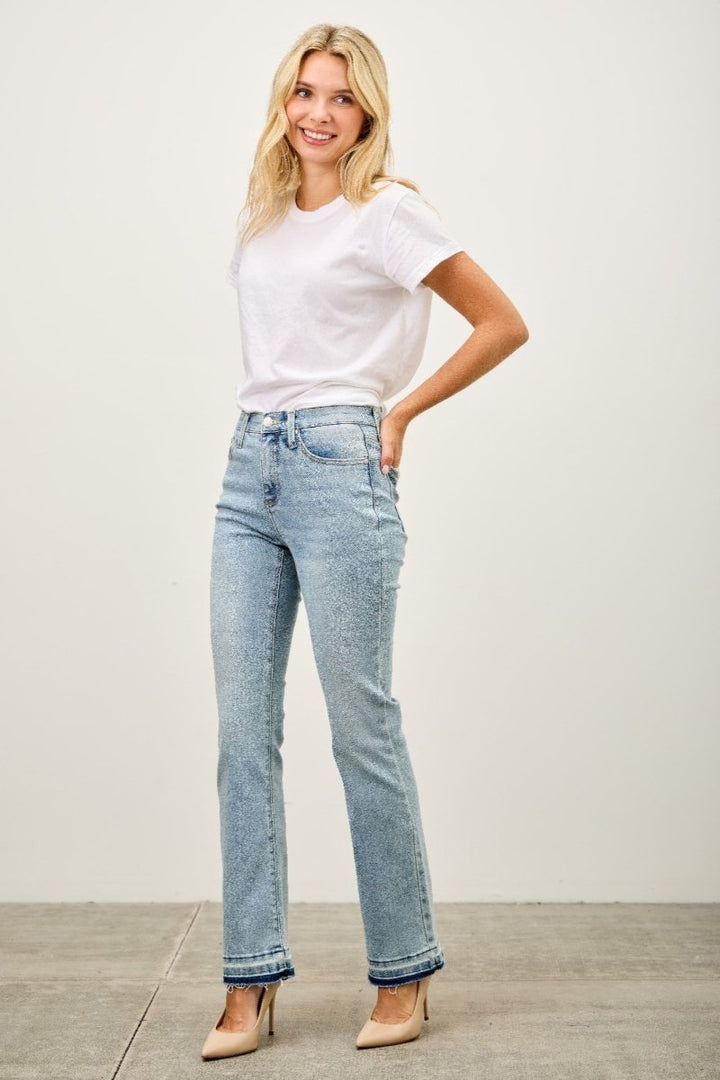Stretch Denim Jeans – Mid Rise Flare Fit - Saige Denim Women&